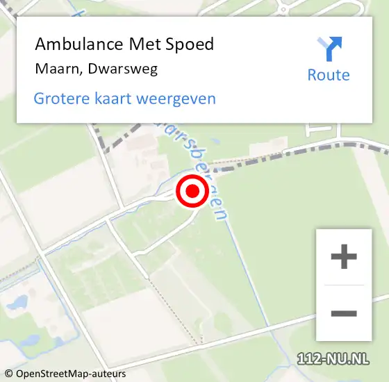 Locatie op kaart van de 112 melding: Ambulance Met Spoed Naar Maarn, Dwarsweg op 26 juli 2018 15:35