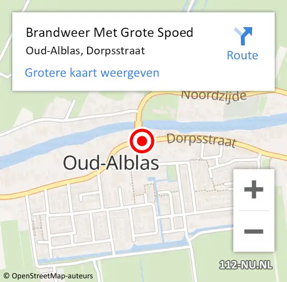 Locatie op kaart van de 112 melding: Brandweer Met Grote Spoed Naar Oud-Alblas, Dorpsstraat op 26 juli 2018 15:46