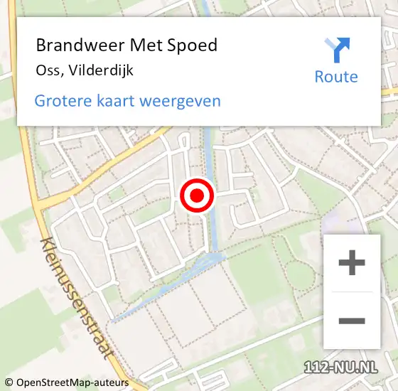 Locatie op kaart van de 112 melding: Brandweer Met Spoed Naar Oss, Vilderdijk op 26 juli 2018 16:07