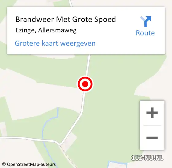 Locatie op kaart van de 112 melding: Brandweer Met Grote Spoed Naar Ezinge, Allersmaweg op 26 juli 2018 16:15