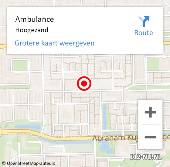 Locatie op kaart van de 112 melding: Ambulance Hoogezand op 26 juli 2018 16:45