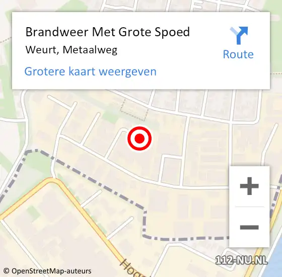 Locatie op kaart van de 112 melding: Brandweer Met Grote Spoed Naar Weurt, Metaalweg op 26 juli 2018 17:47