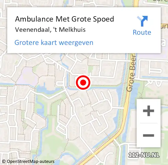 Locatie op kaart van de 112 melding: Ambulance Met Grote Spoed Naar Veenendaal, 't Melkhuis op 26 juli 2018 18:09