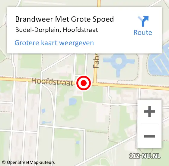 Locatie op kaart van de 112 melding: Brandweer Met Grote Spoed Naar Budel-Dorplein, Hoofdstraat op 26 juli 2018 18:33