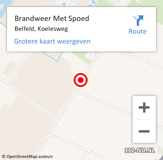 Locatie op kaart van de 112 melding: Brandweer Met Spoed Naar Belfeld, Koelesweg op 26 juli 2018 18:40