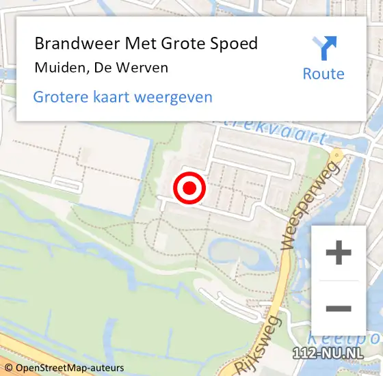 Locatie op kaart van de 112 melding: Brandweer Met Grote Spoed Naar Muiden, De Werven op 26 juli 2018 19:03