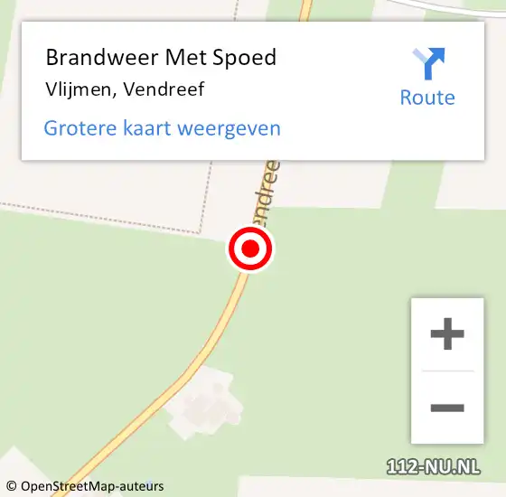 Locatie op kaart van de 112 melding: Brandweer Met Spoed Naar Vlijmen, Vendreef op 26 juli 2018 19:15