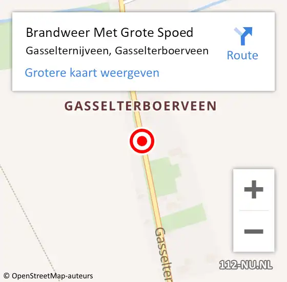 Locatie op kaart van de 112 melding: Brandweer Met Grote Spoed Naar Gasselternijveen, Gasselterboerveen op 26 juli 2018 19:18