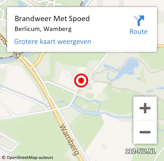 Locatie op kaart van de 112 melding: Brandweer Met Spoed Naar Berlicum, Wamberg op 26 juli 2018 19:32