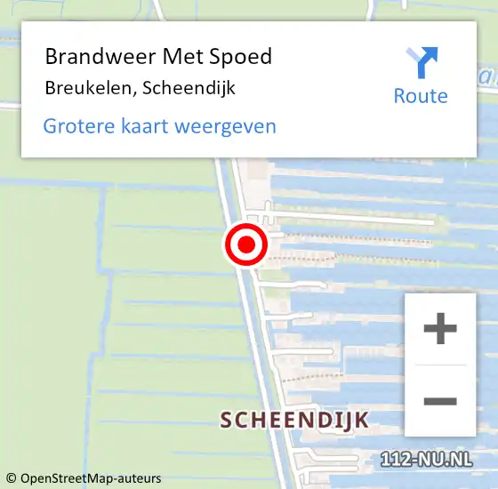 Locatie op kaart van de 112 melding: Brandweer Met Spoed Naar Breukelen, Scheendijk op 4 maart 2014 08:03