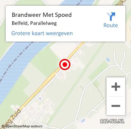 Locatie op kaart van de 112 melding: Brandweer Met Spoed Naar Belfeld, Parallelweg op 26 juli 2018 19:48