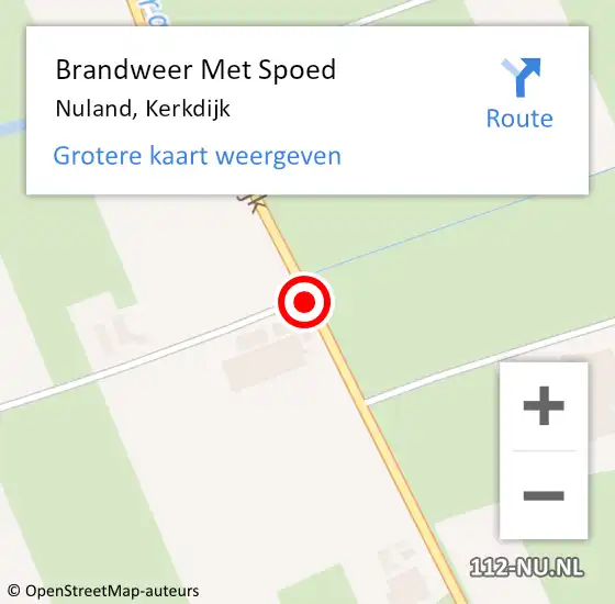 Locatie op kaart van de 112 melding: Brandweer Met Spoed Naar Nuland, Kerkdijk op 26 juli 2018 20:00