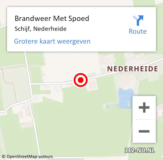 Locatie op kaart van de 112 melding: Brandweer Met Spoed Naar Schijf, Nederheide op 26 juli 2018 20:10