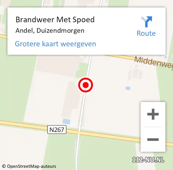 Locatie op kaart van de 112 melding: Brandweer Met Spoed Naar Andel, Duizendmorgen op 26 juli 2018 20:12