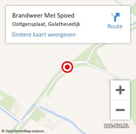 Locatie op kaart van de 112 melding: Brandweer Met Spoed Naar Ooltgensplaat, Galathesedijk op 26 juli 2018 20:59