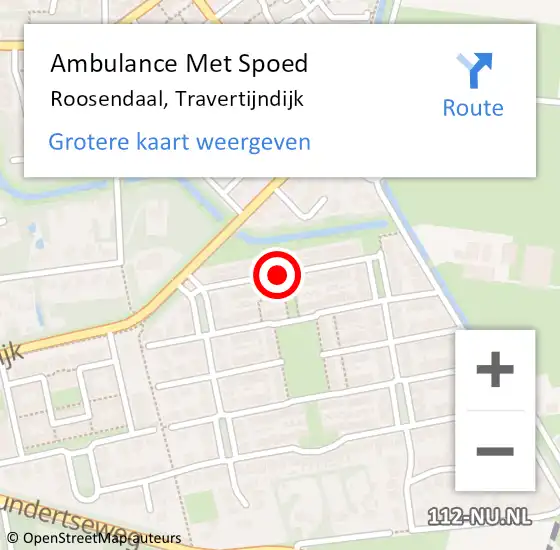 Locatie op kaart van de 112 melding: Ambulance Met Spoed Naar Roosendaal, Travertijndijk op 26 juli 2018 21:18