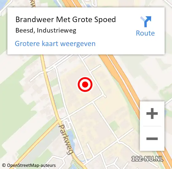 Locatie op kaart van de 112 melding: Brandweer Met Grote Spoed Naar Beesd, Industrieweg op 4 maart 2014 08:22