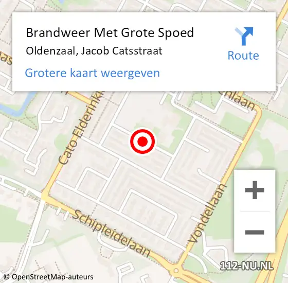 Locatie op kaart van de 112 melding: Brandweer Met Grote Spoed Naar Oldenzaal, Jacob Catsstraat op 26 juli 2018 22:08