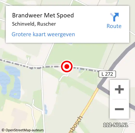 Locatie op kaart van de 112 melding: Brandweer Met Spoed Naar Schinveld, Ruscher op 26 juli 2018 22:14