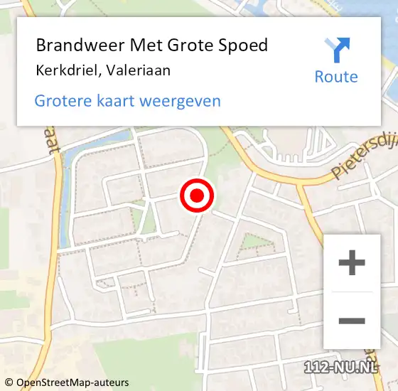 Locatie op kaart van de 112 melding: Brandweer Met Grote Spoed Naar Kerkdriel, Valeriaan op 26 juli 2018 22:39