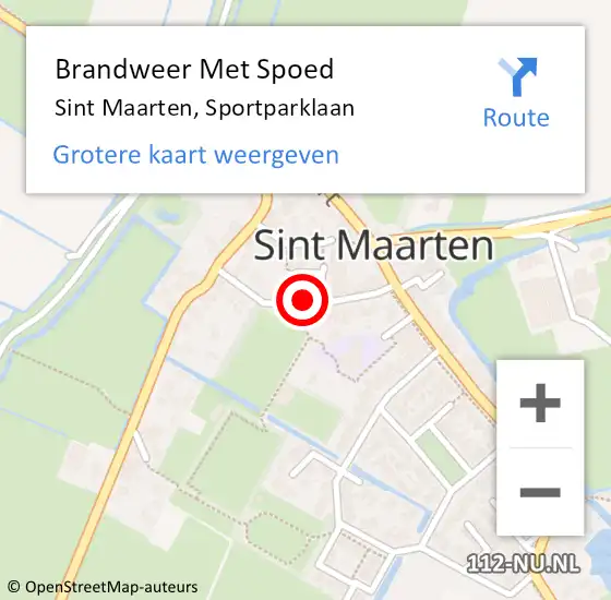 Locatie op kaart van de 112 melding: Brandweer Met Spoed Naar Sint Maarten, Sportparklaan op 26 juli 2018 23:40