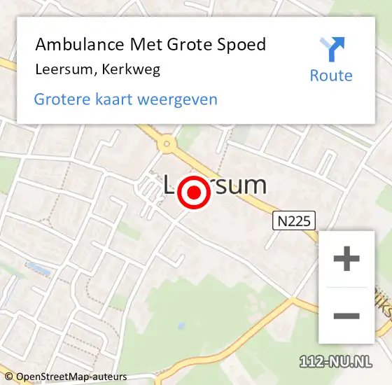 Locatie op kaart van de 112 melding: Ambulance Met Grote Spoed Naar Leersum, Kerkweg op 27 juli 2018 00:18