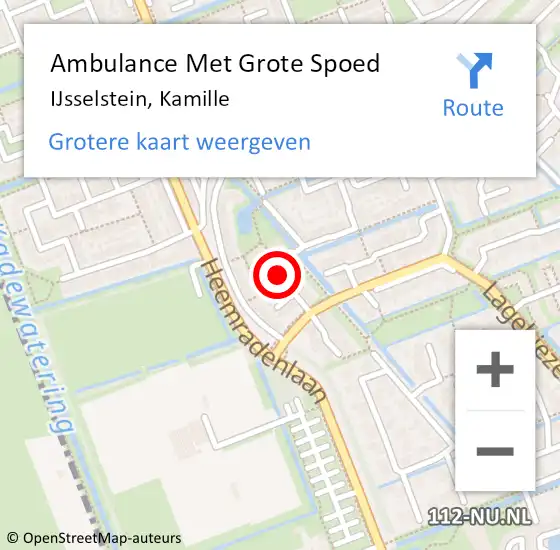 Locatie op kaart van de 112 melding: Ambulance Met Grote Spoed Naar IJsselstein, Kamille op 27 juli 2018 01:49