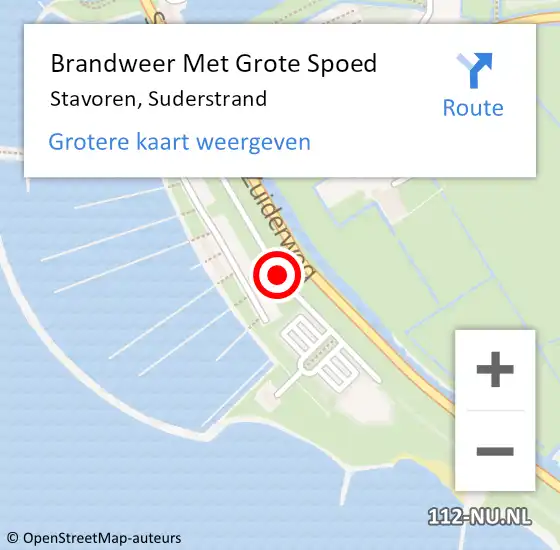 Locatie op kaart van de 112 melding: Brandweer Met Grote Spoed Naar Stavoren, Suderstrand op 27 juli 2018 02:15