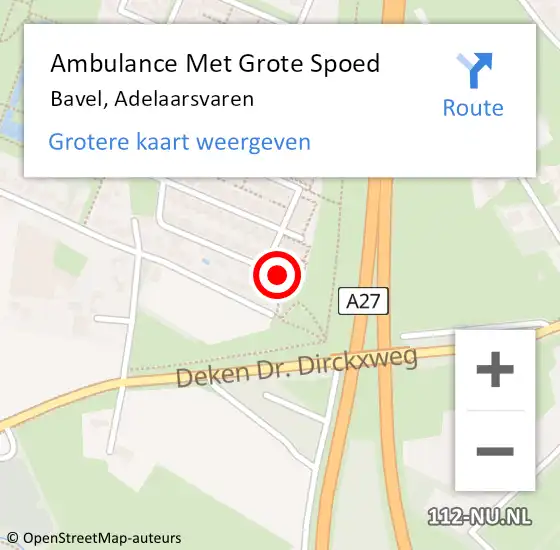 Locatie op kaart van de 112 melding: Ambulance Met Grote Spoed Naar Bavel, Adelaarsvaren op 27 juli 2018 03:47