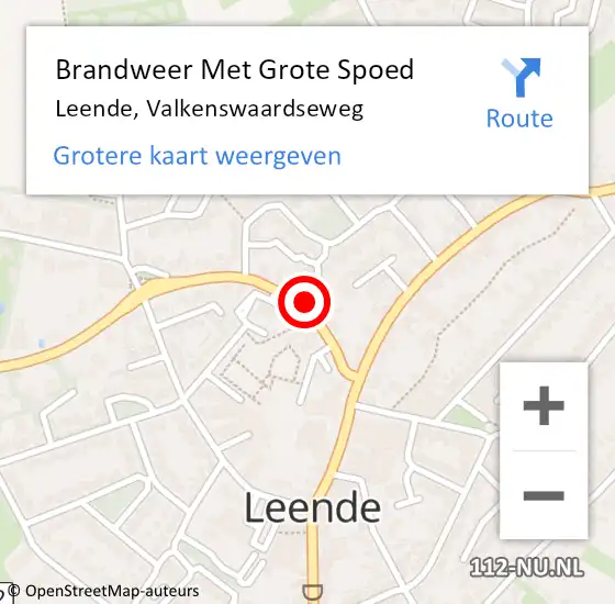 Locatie op kaart van de 112 melding: Brandweer Met Grote Spoed Naar Leende, Valkenswaardseweg op 27 juli 2018 06:40