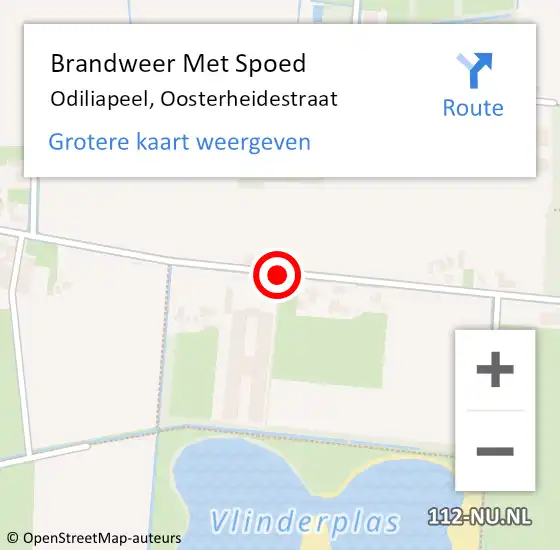 Locatie op kaart van de 112 melding: Brandweer Met Spoed Naar Odiliapeel, Oosterheidestraat op 27 juli 2018 06:56