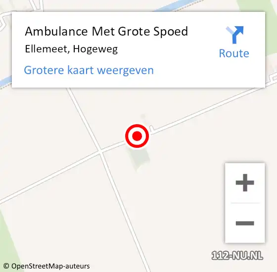 Locatie op kaart van de 112 melding: Ambulance Met Grote Spoed Naar Ellemeet, Hogeweg op 27 juli 2018 07:52