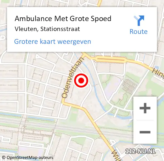 Locatie op kaart van de 112 melding: Ambulance Met Grote Spoed Naar Vleuten, Stationsstraat op 27 juli 2018 08:40