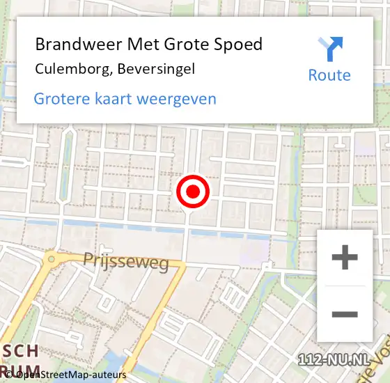 Locatie op kaart van de 112 melding: Brandweer Met Grote Spoed Naar Culemborg, Beversingel op 27 juli 2018 10:30