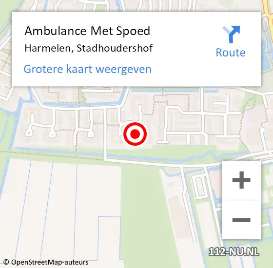 Locatie op kaart van de 112 melding: Ambulance Met Spoed Naar Harmelen, Stadhoudershof op 27 juli 2018 10:33