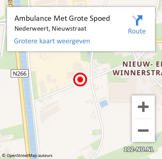 Locatie op kaart van de 112 melding: Ambulance Met Grote Spoed Naar Nederweert, Nieuwstraat op 4 maart 2014 09:15
