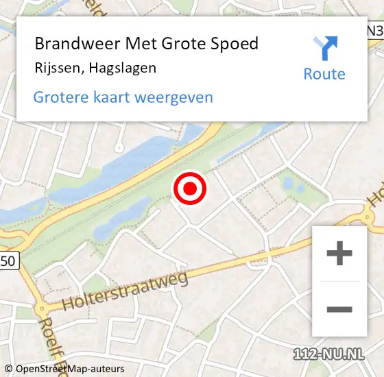 Locatie op kaart van de 112 melding: Brandweer Met Grote Spoed Naar Rijssen, Hagslagen op 27 juli 2018 11:37