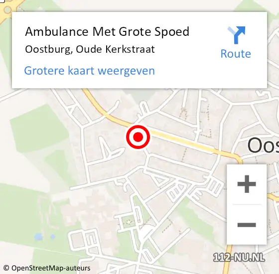 Locatie op kaart van de 112 melding: Ambulance Met Grote Spoed Naar Oostburg, Oude Kerkstraat op 4 maart 2014 09:16