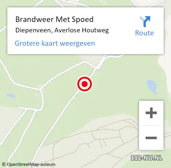 Locatie op kaart van de 112 melding: Brandweer Met Spoed Naar Diepenveen, Averlose Houtweg op 27 juli 2018 12:18