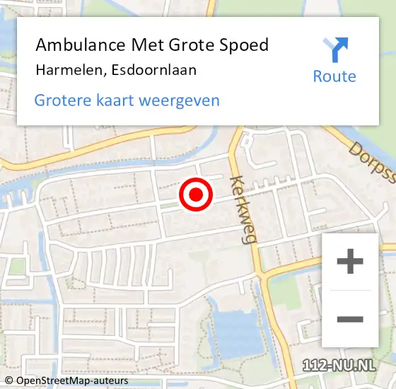 Locatie op kaart van de 112 melding: Ambulance Met Grote Spoed Naar Harmelen, Esdoornlaan op 27 juli 2018 12:34