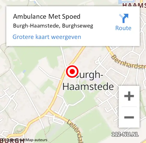 Locatie op kaart van de 112 melding: Ambulance Met Spoed Naar Burgh-Haamstede, Burghseweg op 27 juli 2018 13:51