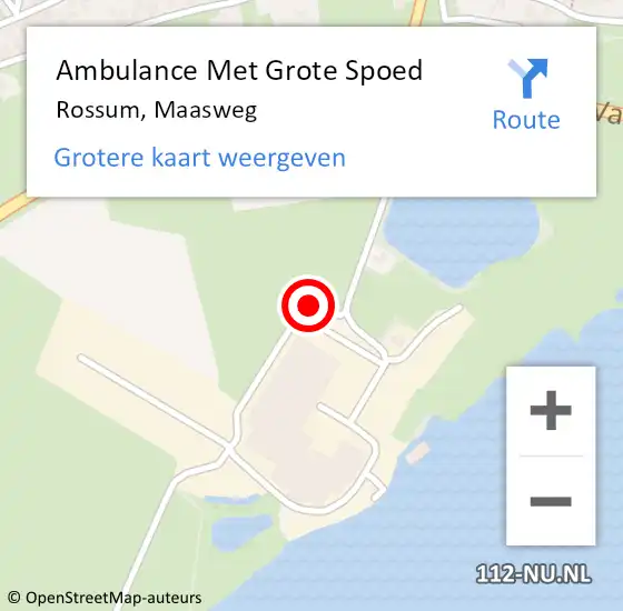 Locatie op kaart van de 112 melding: Ambulance Met Grote Spoed Naar Rossum, Maasweg op 27 juli 2018 13:58