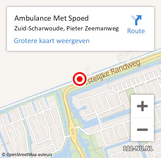 Locatie op kaart van de 112 melding: Ambulance Met Spoed Naar Zuid-Scharwoude, Pieter Zeemanweg op 27 juli 2018 14:06