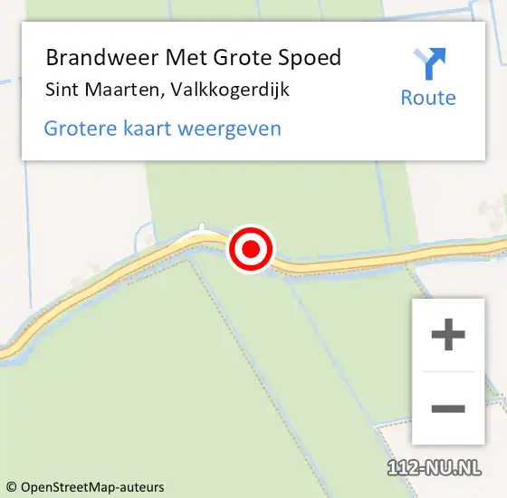 Locatie op kaart van de 112 melding: Brandweer Met Grote Spoed Naar Sint Maarten, Valkkogerdijk op 27 juli 2018 14:17