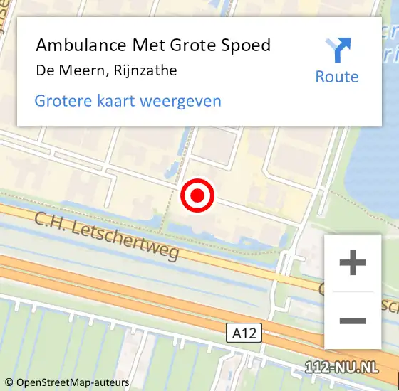 Locatie op kaart van de 112 melding: Ambulance Met Grote Spoed Naar De Meern, Rijnzathe op 27 juli 2018 14:30