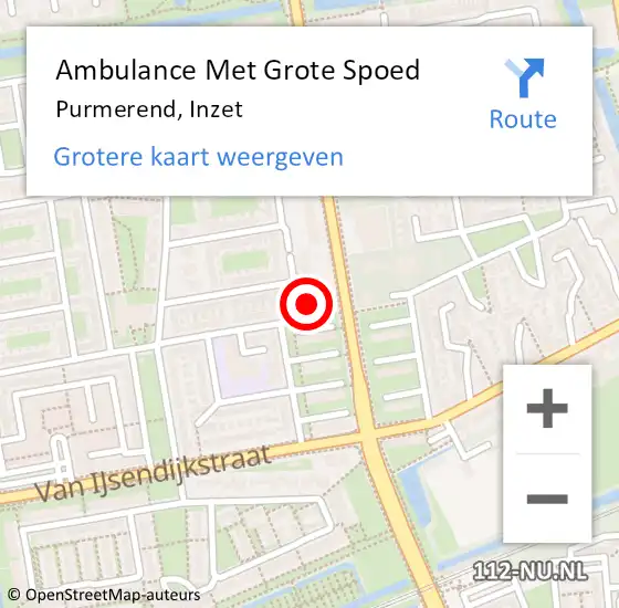 Locatie op kaart van de 112 melding: Ambulance Met Grote Spoed Naar Purmerend, Inzet op 27 juli 2018 14:57