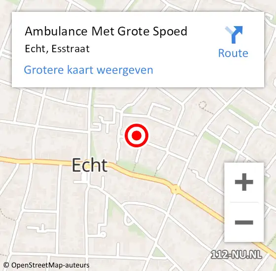 Locatie op kaart van de 112 melding: Ambulance Met Grote Spoed Naar Echt, Esstraat op 4 maart 2014 09:42