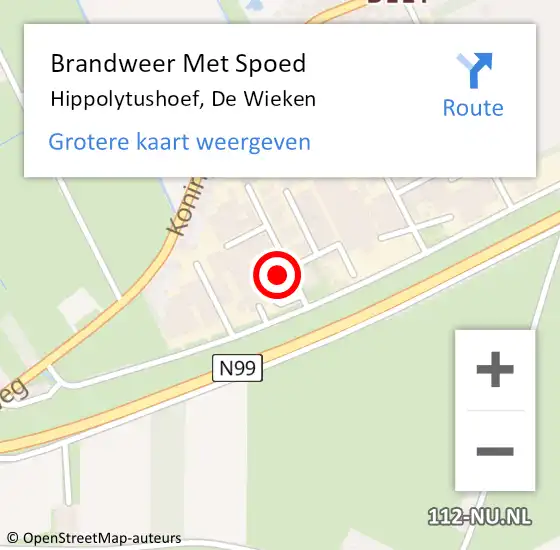 Locatie op kaart van de 112 melding: Brandweer Met Spoed Naar Hippolytushoef, De Wieken op 27 juli 2018 15:23