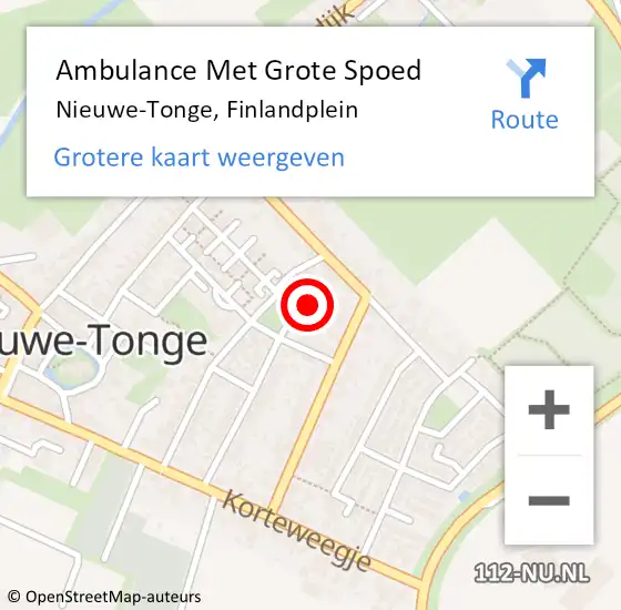 Locatie op kaart van de 112 melding: Ambulance Met Grote Spoed Naar Nieuwe-Tonge, Finlandplein op 4 maart 2014 09:46