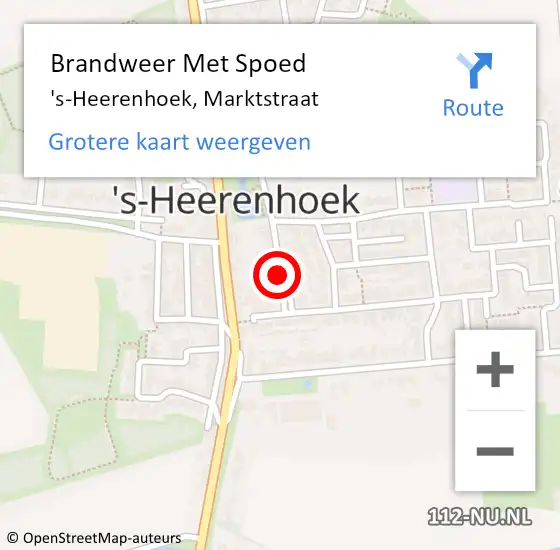 Locatie op kaart van de 112 melding: Brandweer Met Spoed Naar 's-Heerenhoek, Marktstraat op 27 juli 2018 17:26